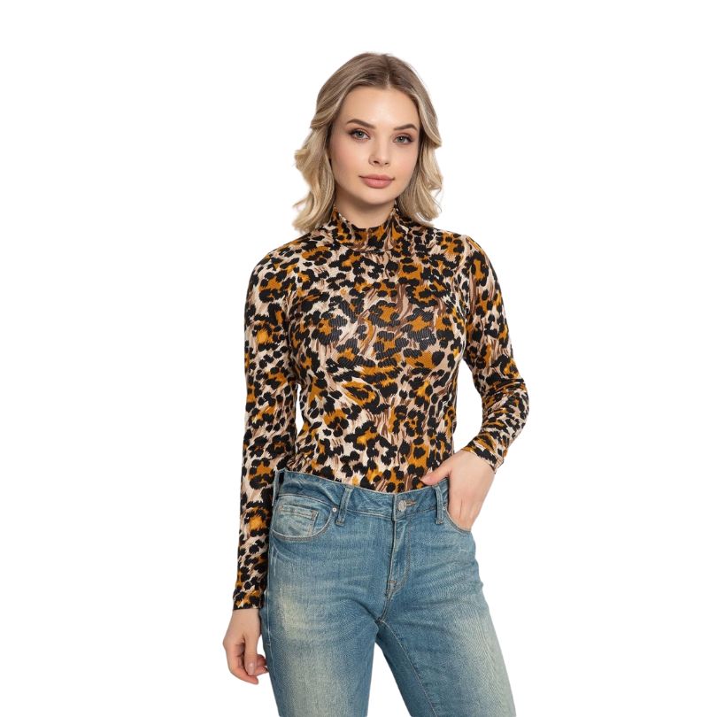 Body Dama Leopard, Material Elastic, Design Animal Print, Sexy si Confortabil, Pentru Femei| 0229-PK Imagine principală a produsului