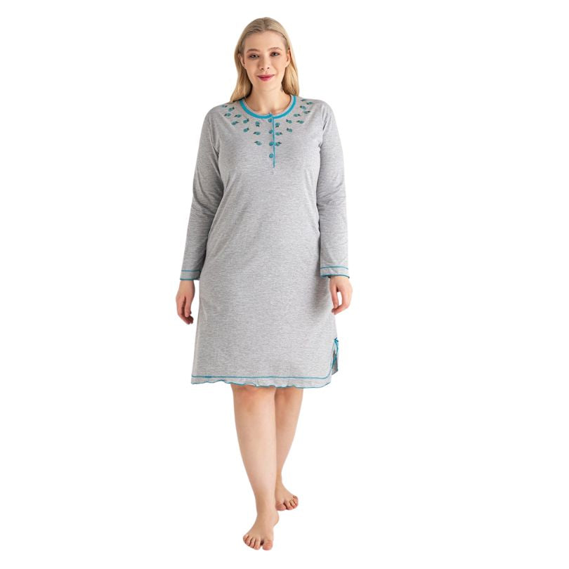 Camasa de Noapte Baki, Material Moale si Fiin, Confort si Eleganta, Pentru Femei, Toate Sezoanele | 0427-PK  Imagine principală a produsului