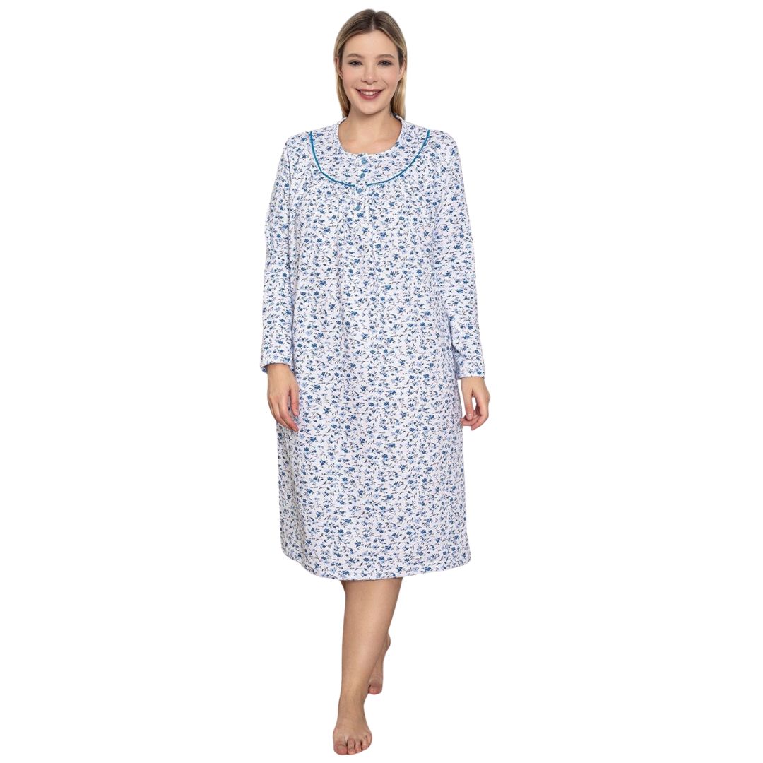 Camasa de Noapte Baki Vatuite, Material Moale, Caldura si Confort, Pentru Femei | 0070-PK Imagine principală a produsului