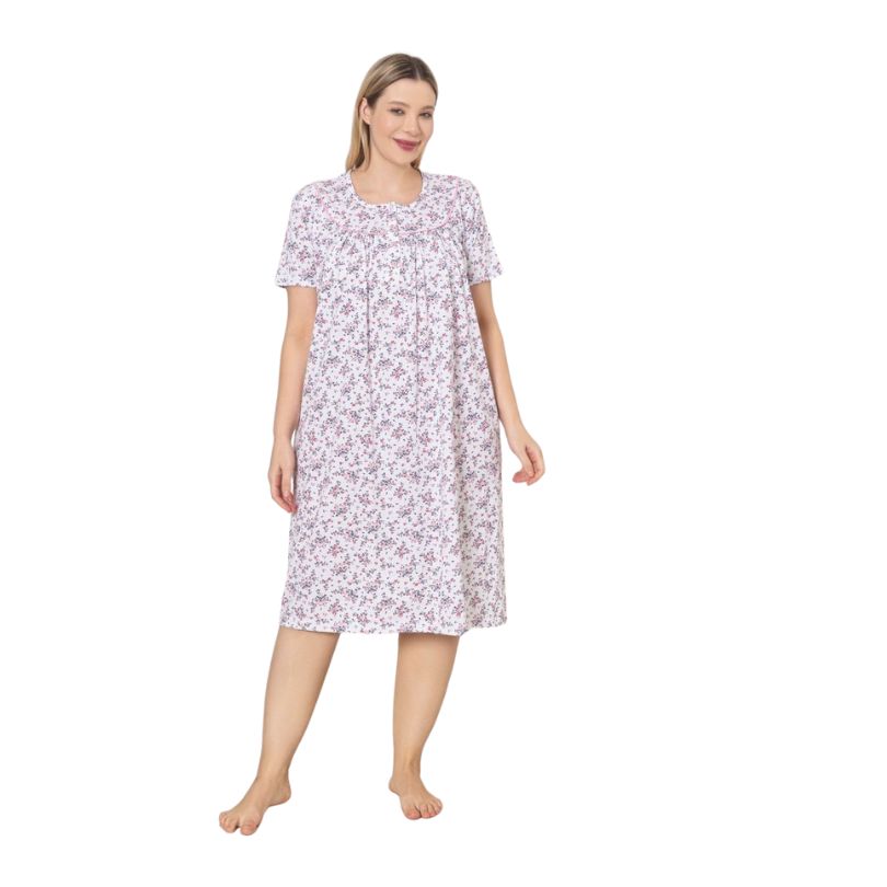 Camasa de Noapte Berfin, Material Moale, Confort si Eleganta, Pentru Femei, Toate Sezoanele | 0242-PK