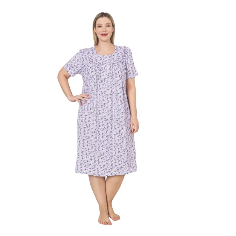 Camasa de Noapte Berfin, Material Moale, Confort si Eleganta, Pentru Femei, Toate Sezoanele | 0244-PK