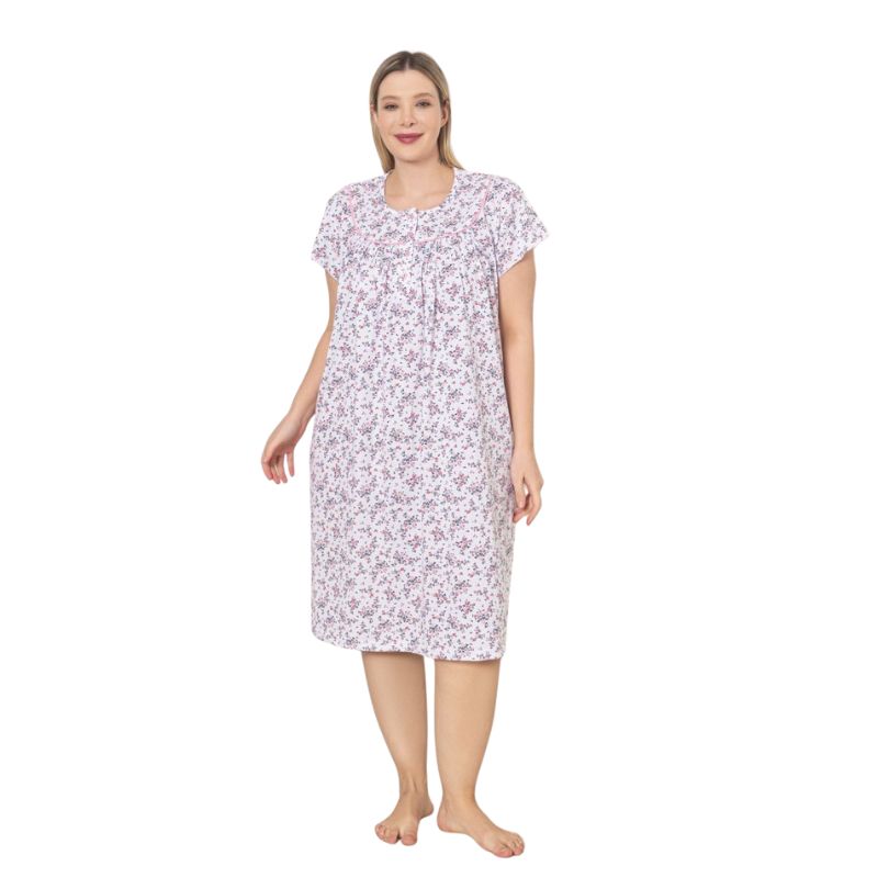 Camasa de Noapte Berfin, Material Moale, Confort si Eleganta, Pentru Femei, Toate Sezoanele | 0250-PK