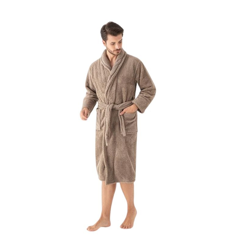 Halat Barbati Cocolino Baki, Material Gros si Pufos, Caldura si Confort, Pentru Iarna, Stil Modern | 0518-PK Imagine principală a produsului