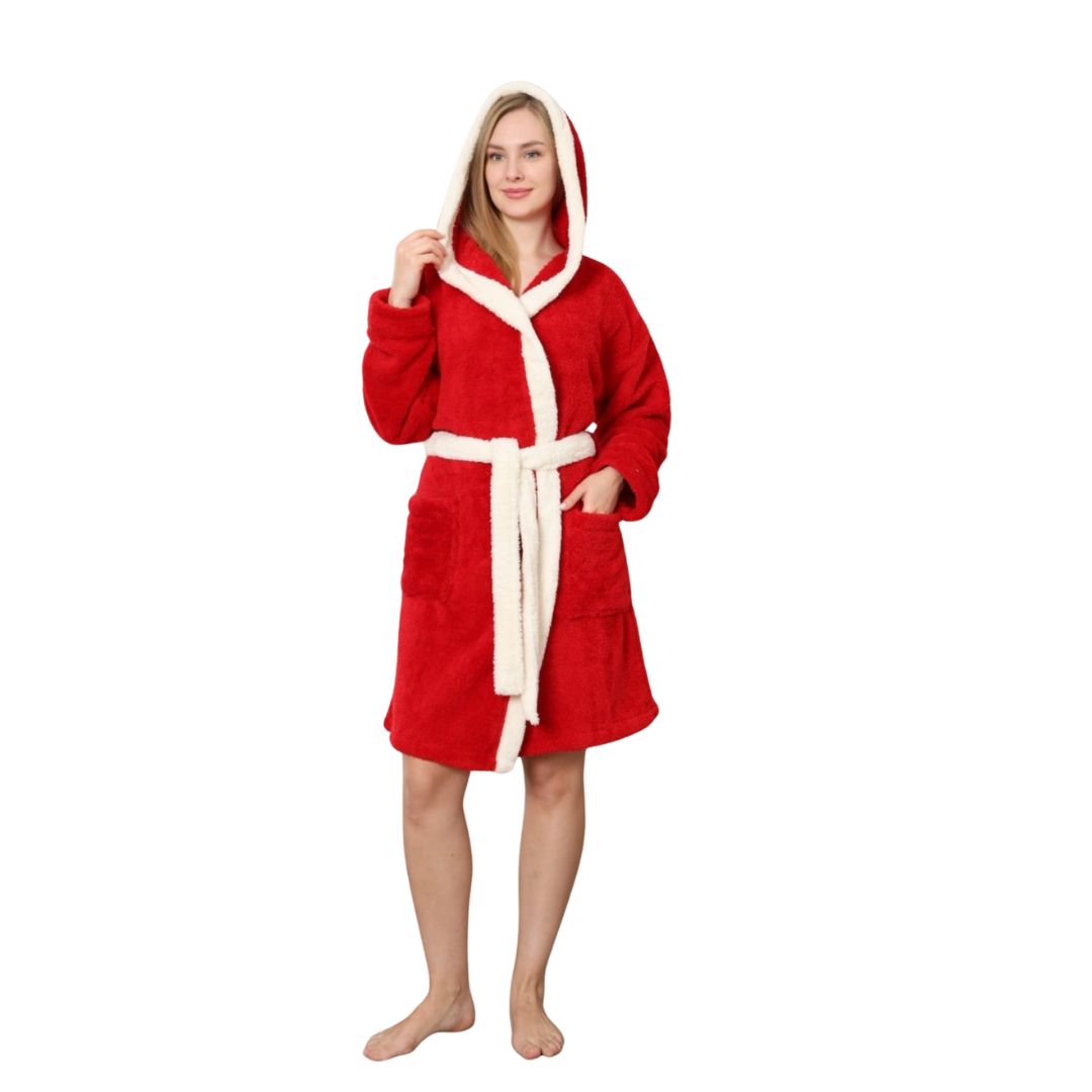 Halat Dama Cocolino Scurt, Material Pufos, Pentru Femei, Casual, Toamna Iarna | 0083-PK