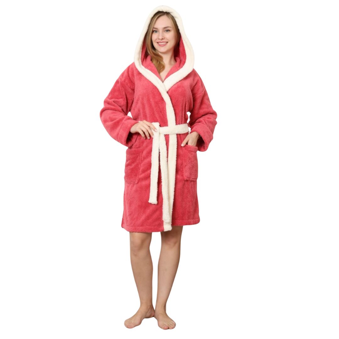 Halat Dama Cocolino Scurt, Material Pufos, Pentru Femei, Casual, Toamna Iarna | 0084-PK