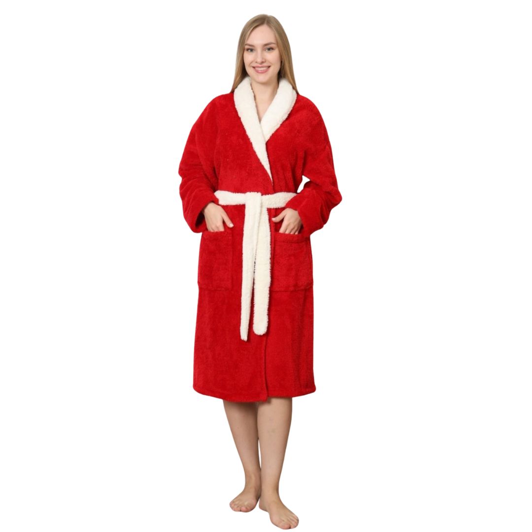 Halat Dama Cocolino Scurt, Material Pufos, Pentru Femei, Casual, Toamna Iarna | 0094-PK