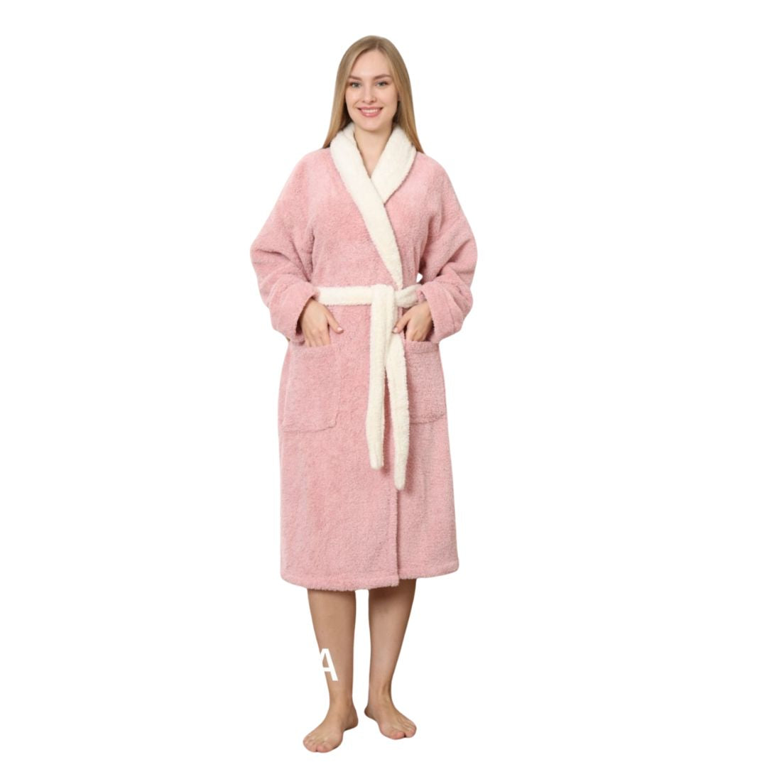 Halat Dama Cocolino Scurt, Material Pufos, Pentru Femei, Casual, Toamna Iarna | 0095-PK