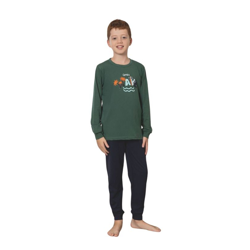 Pijama Copii Baieti Baki Penye, Material Moale si Respirabil, Confort si Siguranta, Design Vesel, Pentru Toate Sezoanele | 0682-PK