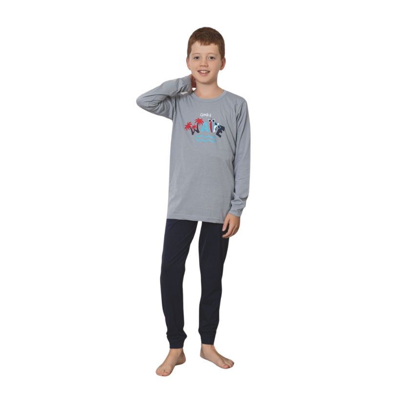 Pijama Copii Baieti Baki Penye, Material Moale si Respirabil, Confort si Siguranta, Design Vesel, Pentru Toate Sezoanele | 0683-PK