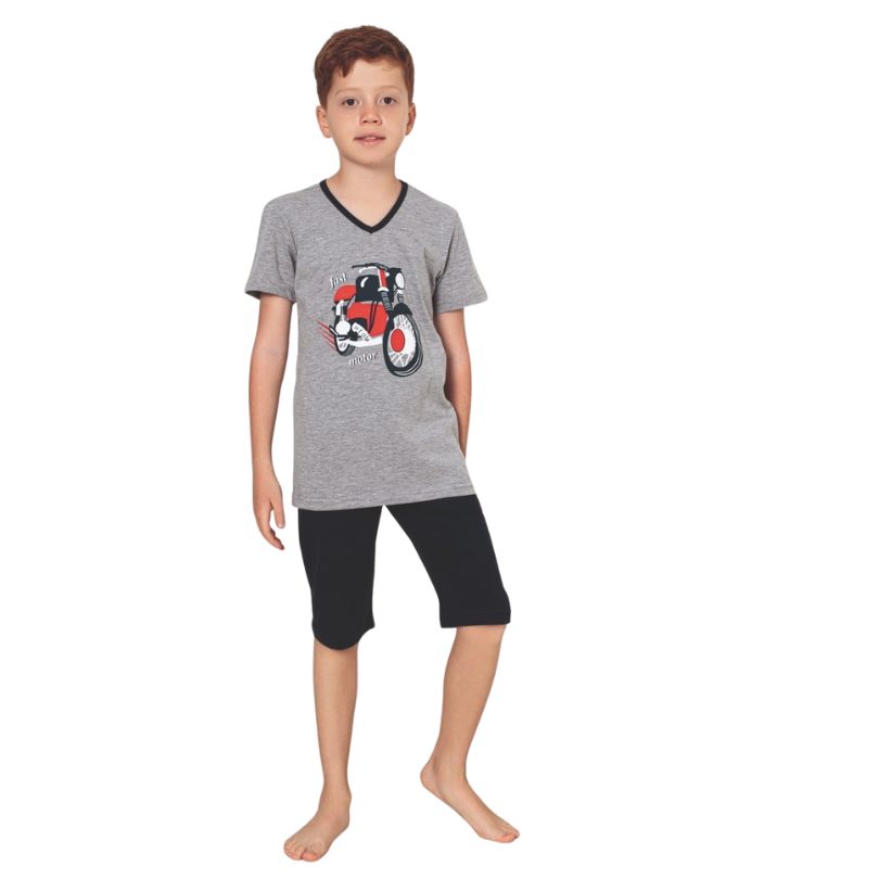 Pijama Copii Baieti Berfin 3/4, Material Moale si Respirabil, Confort si Libertate de Miscare, Design Vesel, Pentru Vara | 0690-PK