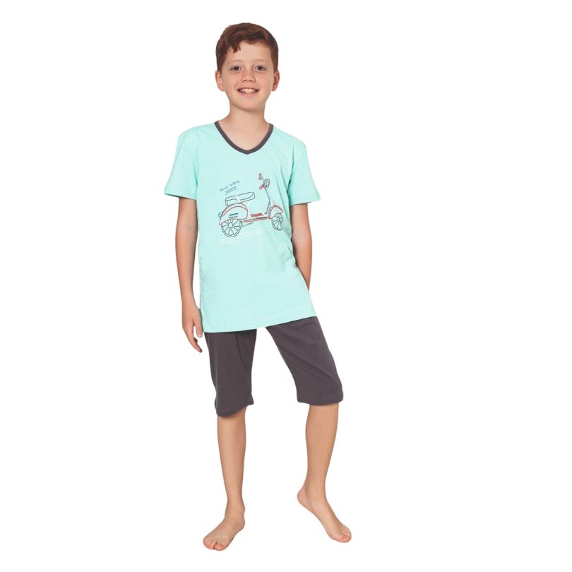 Pijama Copii Baieti Berfin 3/4, Material Moale si Respirabil, Confort si Libertate de Miscare, Design Vesel, Pentru Vara | 0691-PK