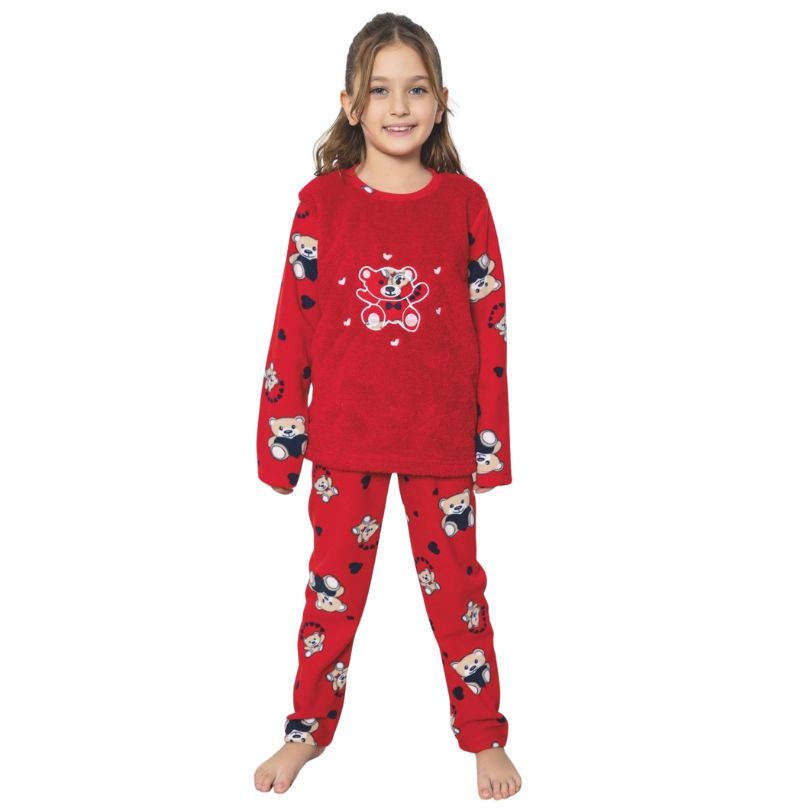 Pijama Copii Fete Baki Cocolino, Material Gros si Pufos, Caldura si Siguranta, Design Vesel, Pentru Iarna | 0638-PK Imagine principală a produsului