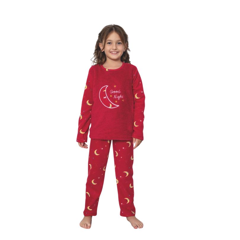 Pijama Copii Fete Baki Cocolino, Material Gros si Pufos, Caldura si Siguranta, Design Vesel, Pentru Iarna | 0641-PK Imagine principală a produsului