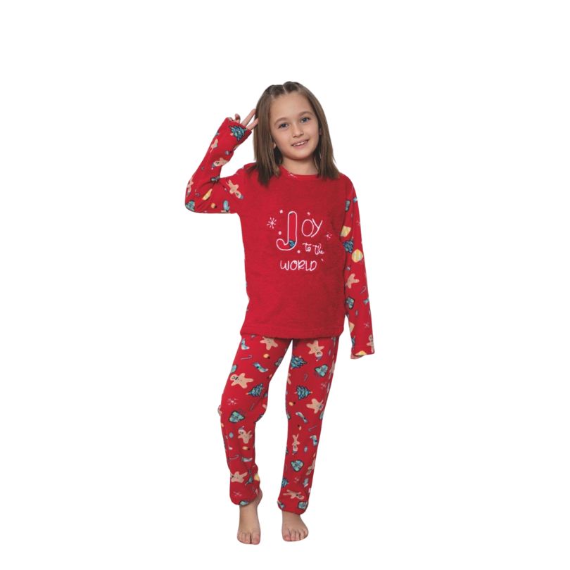 Pijama Copii Fete Baki Cocolino, Material Gros si Pufos, Caldura si Siguranta, Design Vesel, Pentru Iarna | 0645-PK Imagine principală a produsului