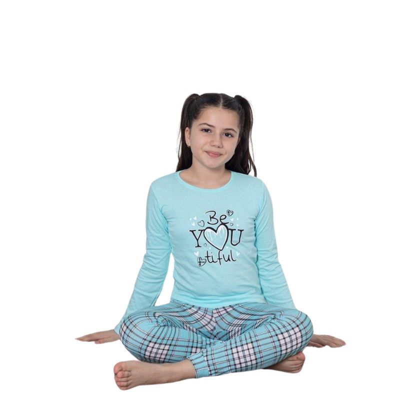 Pijama Copii Fete Baki Penye, Material Moale si Respirabil, Confort si Siguranta, Design Vesel, Pentru Toate Sezoanele | 0621-PK Imagine principală a produsului