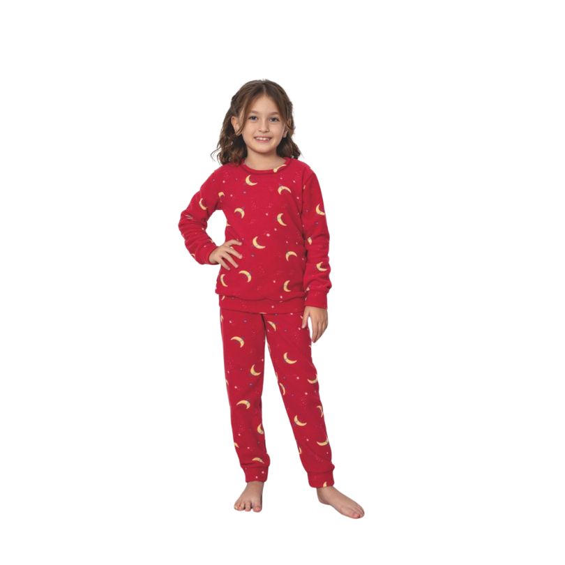 Pijama Copii Fete Baki Polar, Material Gros si Cald, Confort si Siguranta, Design Vesel, Pentru Iarna | 0625-PK