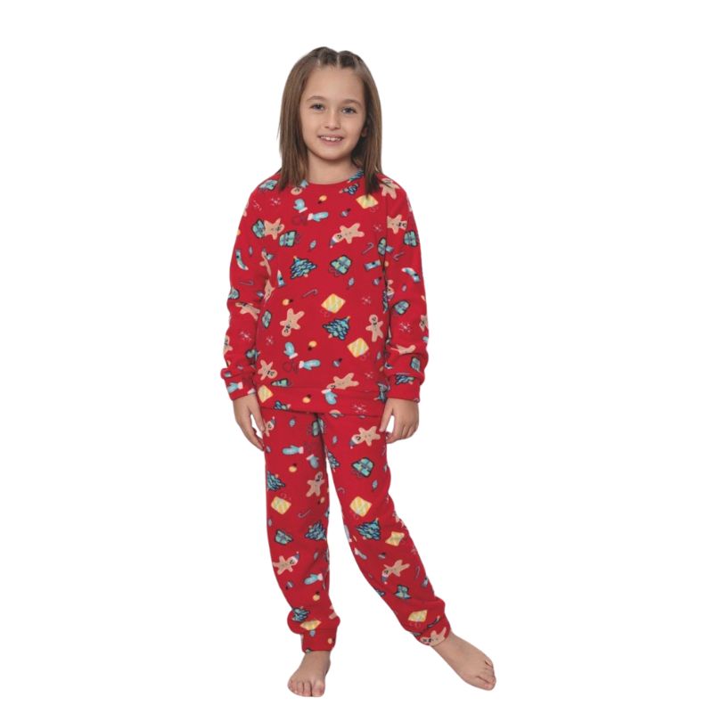 Pijama Copii Fete Baki Polar, Material Gros si Cald, Confort si Siguranta, Design Vesel, Pentru Iarna | 0630-PK