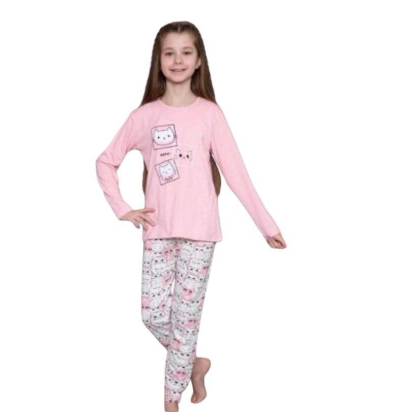 Pijama Copii Fetite Berfin, Material Moale si Delicat, Confort si Siguranta, Design Vesel, Pentru Toate Sezoanele | 0602-PK  Imagine principală a produsului