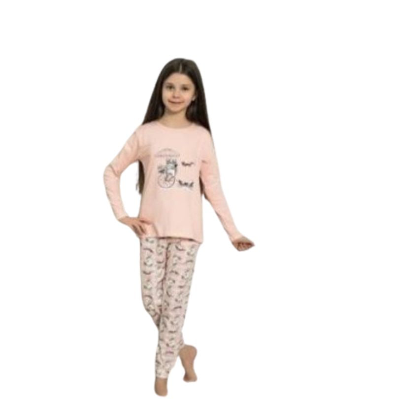 Pijama Copii Fetite Berfin, Material Moale si Delicat, Confort si Siguranta, Design Vesel, Pentru Toate Sezoanele | 0605-PK Imagine principală a produsului