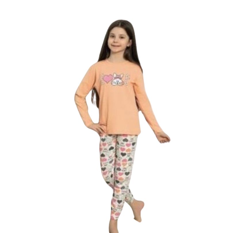 Pijama Copii Fetite Berfin, Material Moale si Delicat, Confort si Siguranta, Design Vesel, Pentru Toate Sezoanele | 0609-PK Imagine principală a produsului