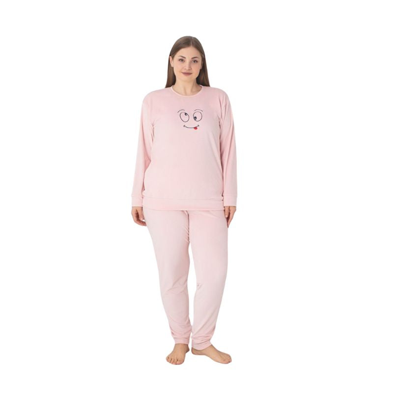 Pijama Dama Baki Catifea Batal, Marimi Mari, Material Fiin si Moale, Eleganta si Confort, Pentru Femei, Toamna Iarna|0408-PK 