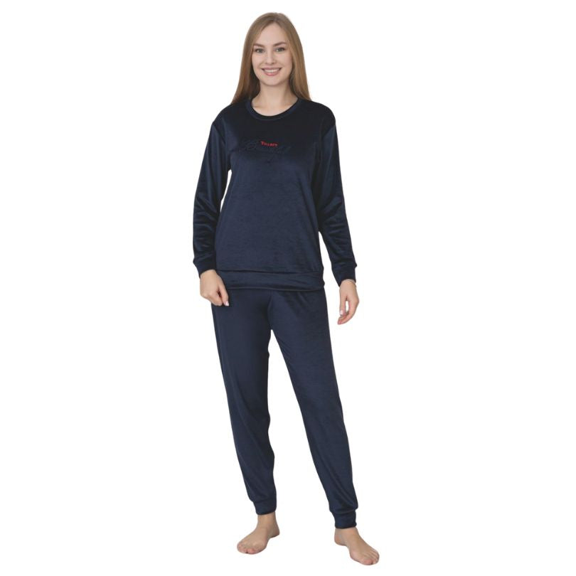 Pijama Dama Baki Catifea, Material Fiin si Moale, Eleganta si Confort, Pentru Femei, Ideala pentru Toamna Iarna| 0374-PK  Imagine principală a produsului