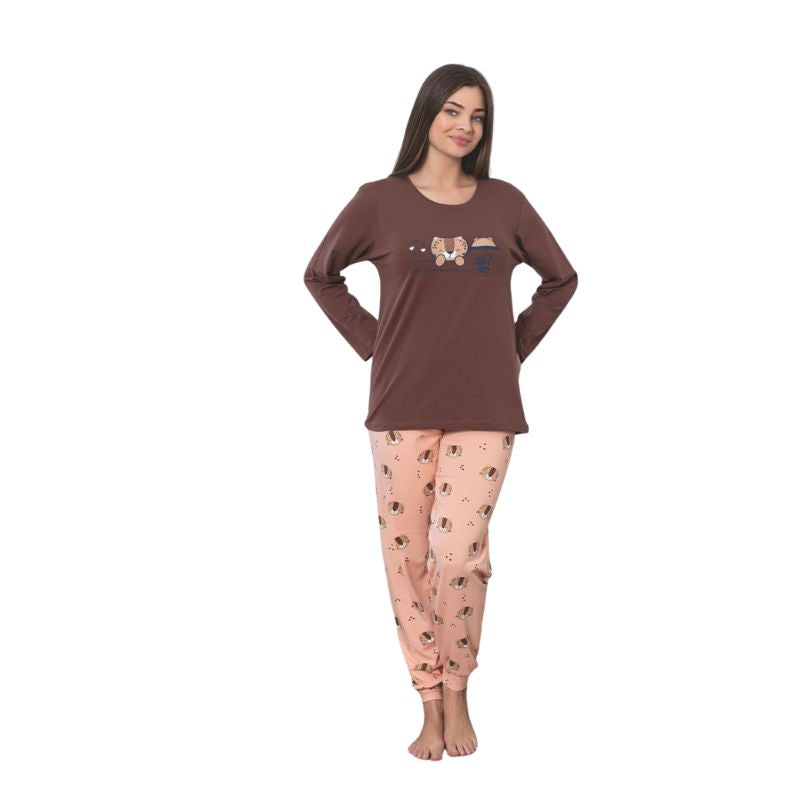 Pijama Dama Baki Licra, Material Elastic si Moale, Confort si Stil, Pentru Femei, Toate Sezoanele| 0315-PK