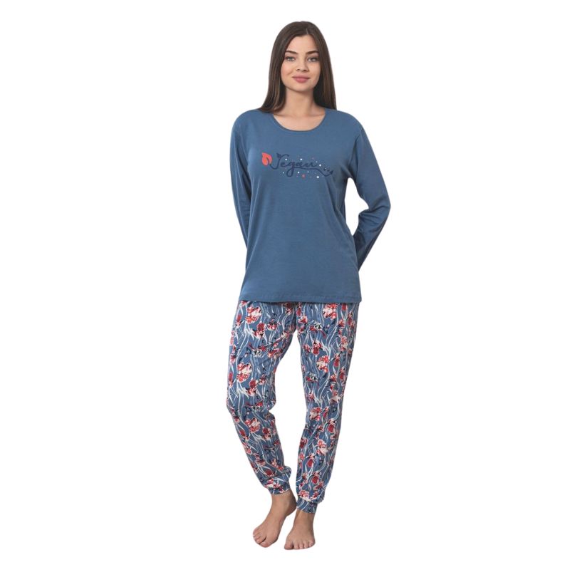 Pijama Dama Baki Licra, Material Elastic si Moale, Confort si Stil, Pentru Femei, Toate Sezoanele| 0317-PK
