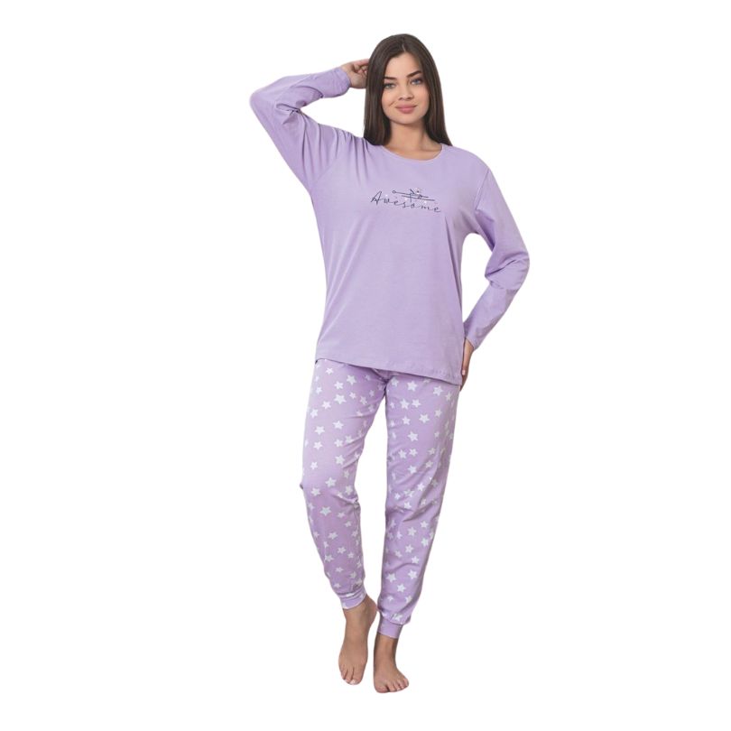 Pijama Dama Baki Licra, Material Elastic si Moale, Confort si Stil, Pentru Femei, Toate Sezoanele| 0318-PK