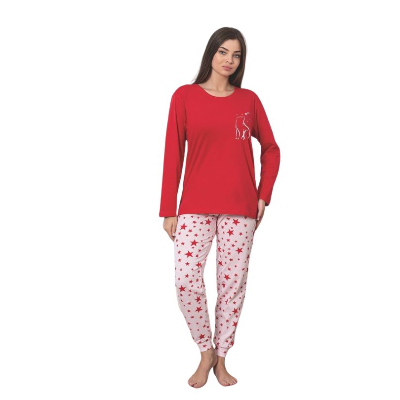Pijama Dama Baki Licra, Material Elastic si Moale, Confort si Stil, Pentru Femei, Toate Sezoanele| 0319-PK