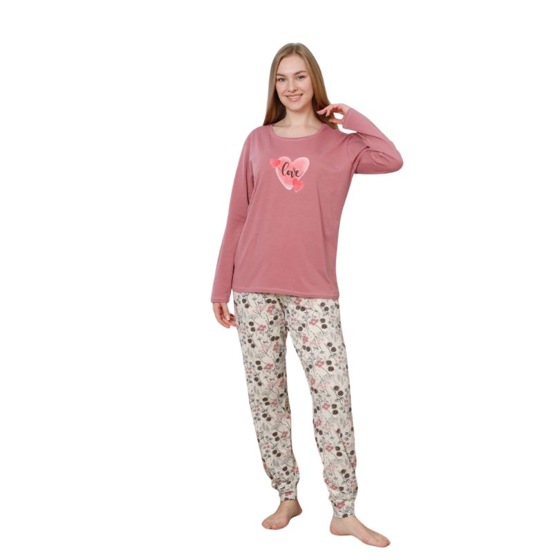 Pijama Dama Baki Licra, Material Elastic si Moale, Confort si Stil, Pentru Femei, Toate Sezoanele| 0321-PK