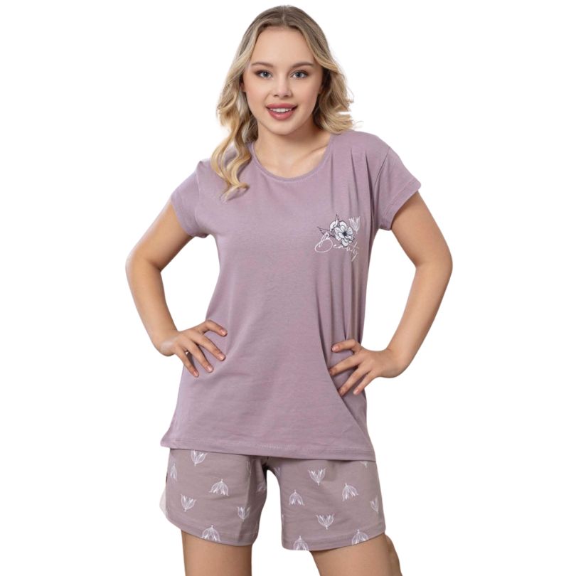 Pijama Dama Baki Licra Short, Material Elastic si Moale, Confort si Lejeritate, Pentru Femei, Ideala pentru Vara| 0300-PK