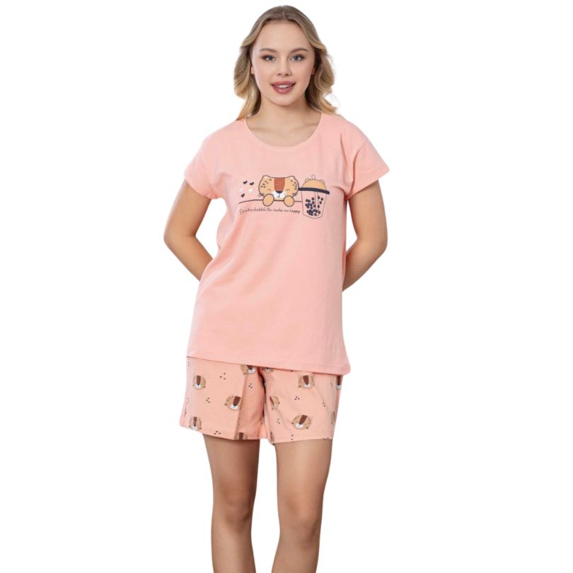 Pijama Dama Baki Licra Short, Material Elastic si Moale, Confort si Lejeritate, Pentru Femei, Ideala pentru Vara| 0303-PK