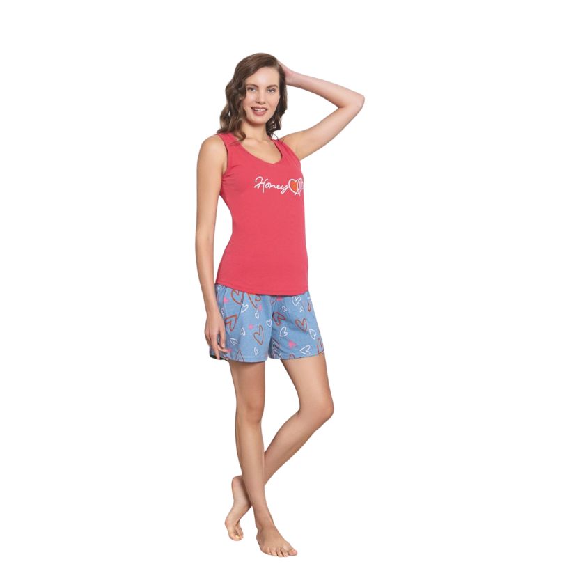 Pijama Dama Baki Short Maieu, Material Moale, Confort si Lejeritate, Pentru Femei, Ideala pentru Vara| 0286-PK