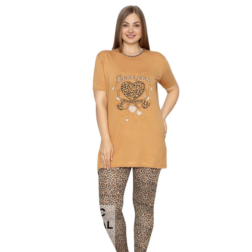 Pijama Dama Baki Tunica, Material Moale, Confort si Stil, Pentru Femei, Croiala Lunga si Lejera| 0308-PK