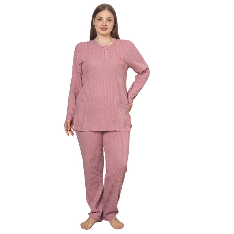 Pijama Dama Batal Berfin Fitil, Marimi Mari, Material Gros si Moale, Caldura si Confort, Pentru Femei| 0394-PK  Imagine principală a produsului
