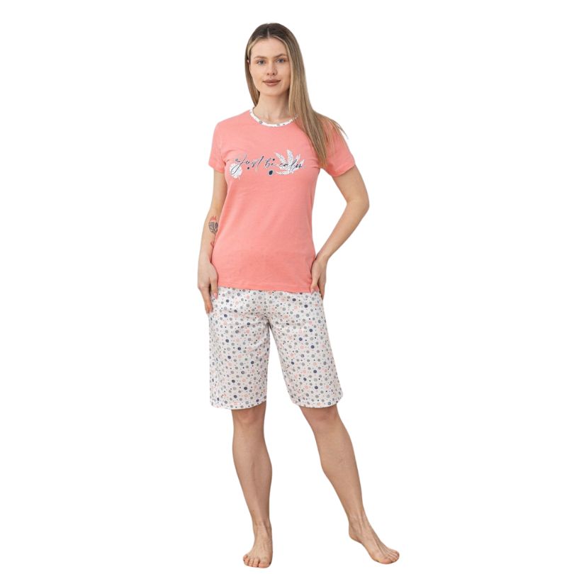 Pijama Dama Berfin Capri, Material Moale si Elastic, Confort si Lejeritate, Pentru Femei, Ideal pentru Vara| 0329-PK
