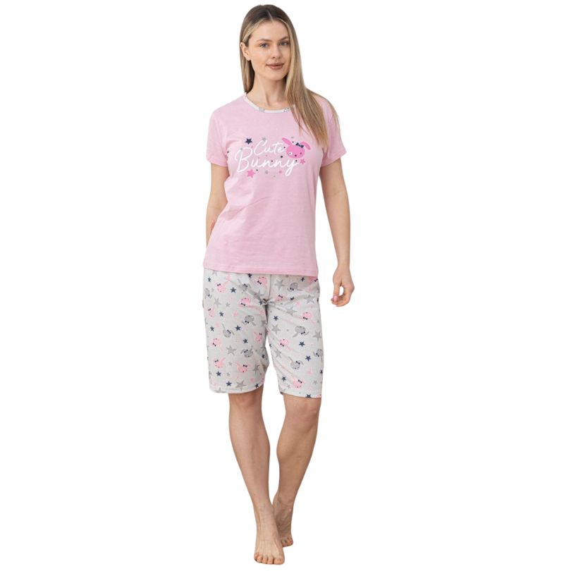 Pijama Dama Berfin Capri, Material Moale si Elastic, Confort si Lejeritate, Pentru Femei, Ideal pentru Vara| 0335-PK 
