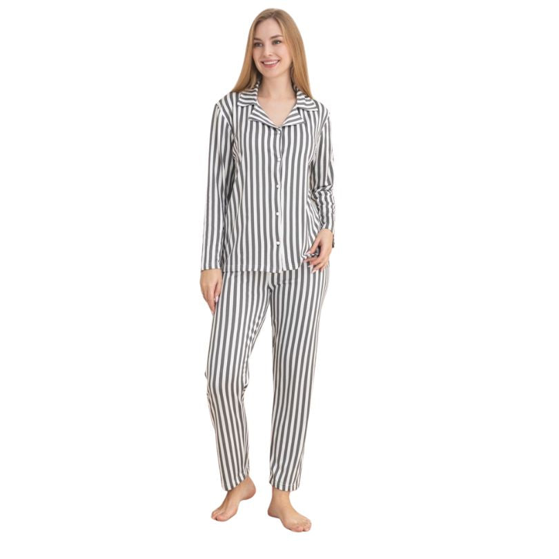 Pijama Dama Berfin Cu Nasturi, Material Moale, Confort si Stil | 0129-PK Imagine principală a produsului