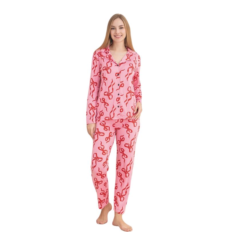 Pijama Dama Berfin Cu Nasturi, Material Moale, Confort si Stil | 0131-PK