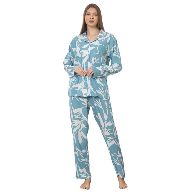 Pijama Dama Berfin Cu Nasturi, Material Moale, Confort si Stil | 0259-PK Imagine principală a produsului