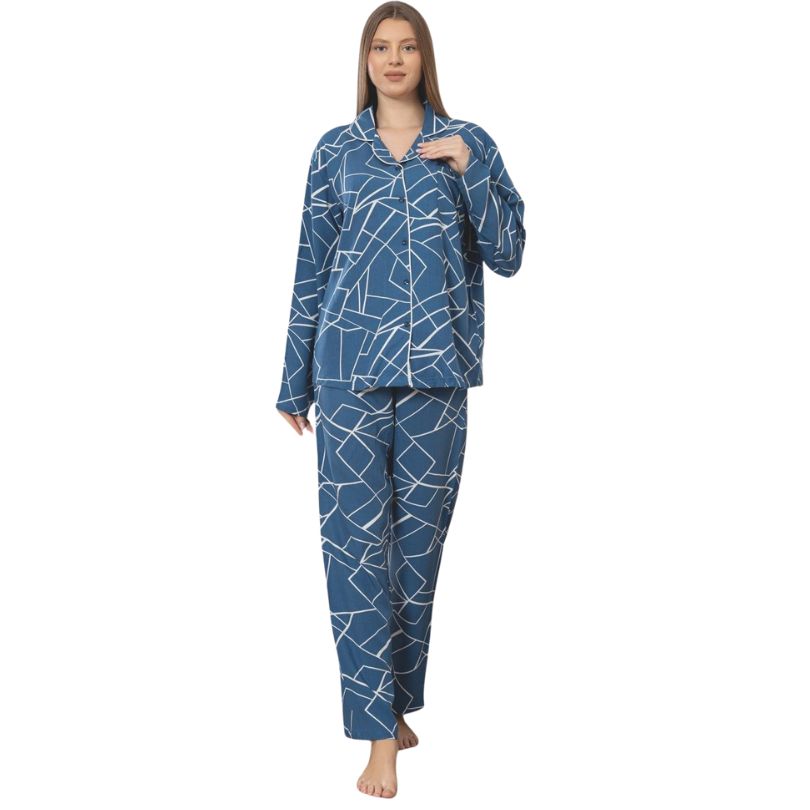 Pijama Dama Berfin Cu Nasturi, Material Moale, Confort si Stil | 0260-PK Imagine principală a produsului