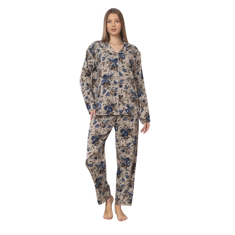 Pijama Dama Berfin Cu Nasturi, Material Moale, Confort si Stil | 0261-PK