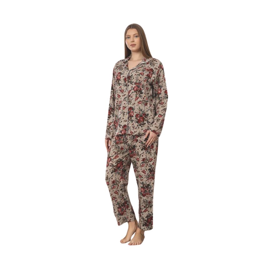 Pijama Dama Berfin Cu Nasturi, Material Moale, Confort si Stil | 0267-PK