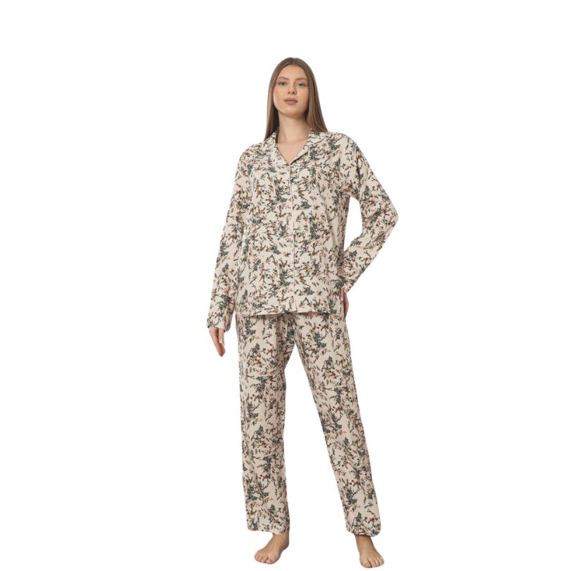 Pijama Dama Berfin Cu Nasturi, Material Moale, Confort si Stil | 0268-PK