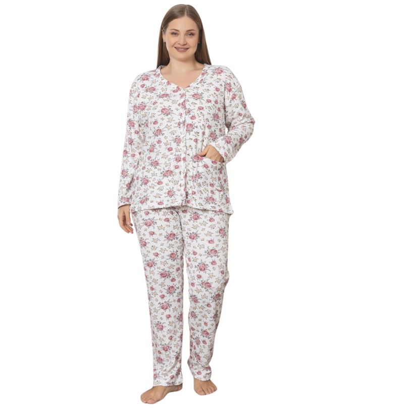 Pijama Dama Berfin Interlok Batal, Material Gros, Caldura si Confort | 0122-PK