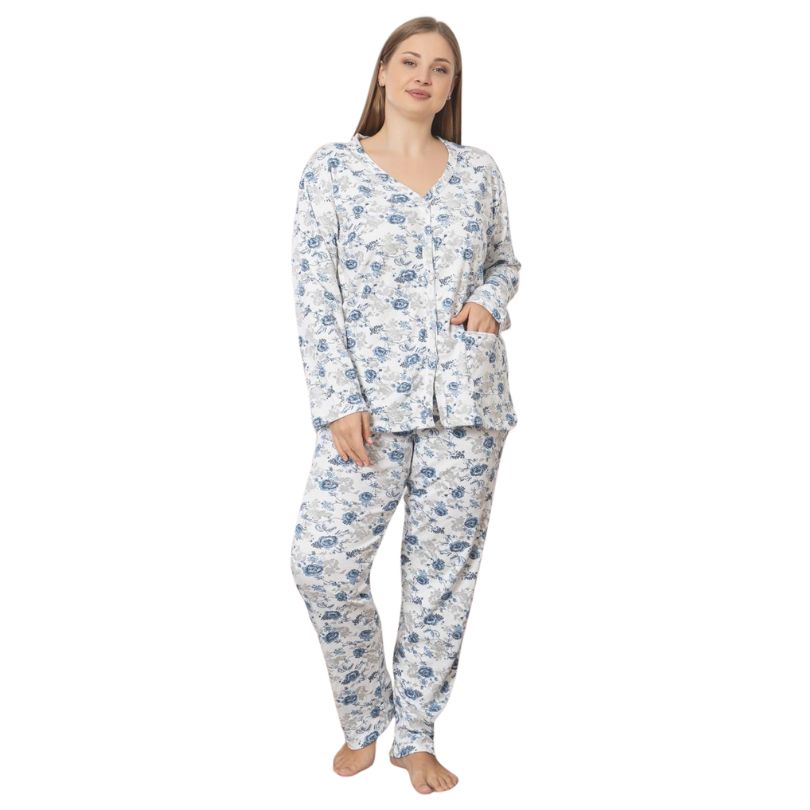 Pijama Dama Berfin Interlok Batal, Material Gros, Caldura si Confort | 0123-PK