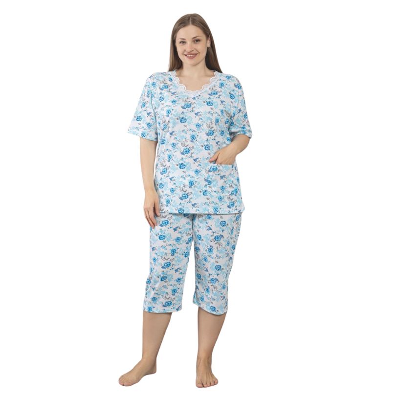 Pijama Dama Berfin Suprem Batal Capri, Material Moale, Confort si Stil, | 0108-PK Imagine principală a produsului