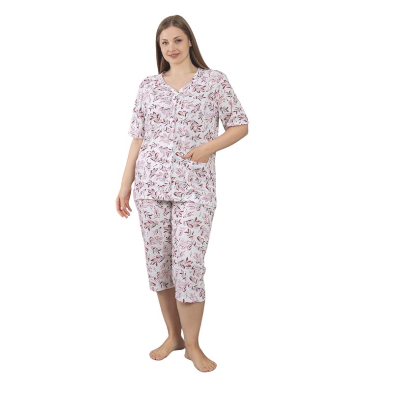 Pijama Dama Berfin Suprem Batal Capri, Material Moale, Confort si Stil, | 0109-PK Imagine principală a produsului