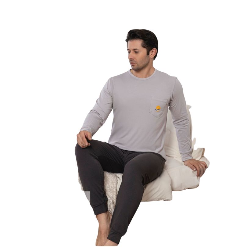 Pijamale Barbati Baki Licra, Material Elastic si Moale, Confort si Libertate de Miscare, Pentru Toate Sezoanele | 0448-PK  Imagine principală a produsului